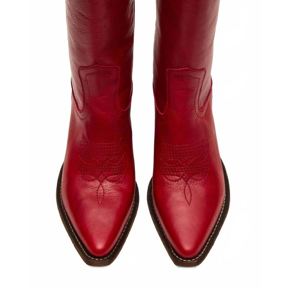 NEW STEVE MADDEN women's albany boots in red leather - Picture 5 of 7